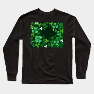 Background with Shamrock Long Sleeve T-Shirt